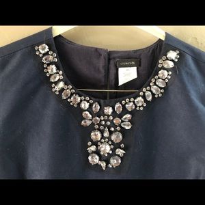 J Crew Linen Girls 14 Dress with crystals